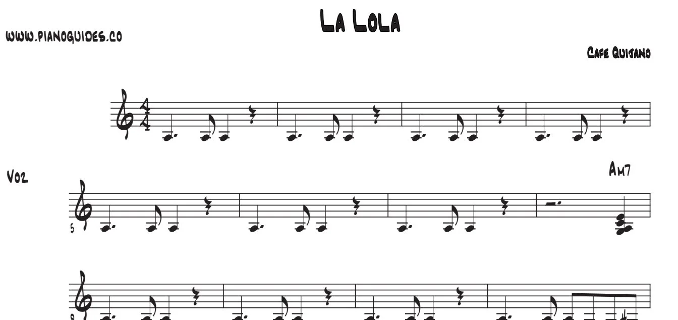 Título y primeras líneas de la guía de La Lola