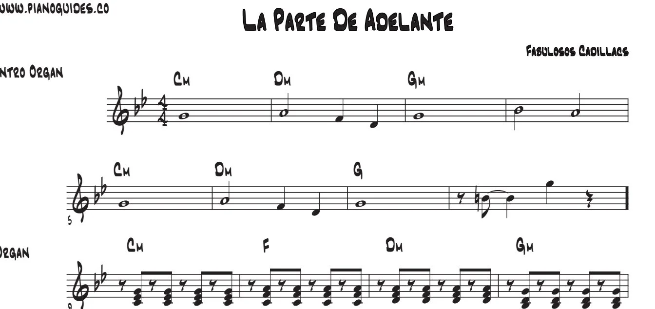 Título y primeras líneas de la guía de La Parte De Adelante