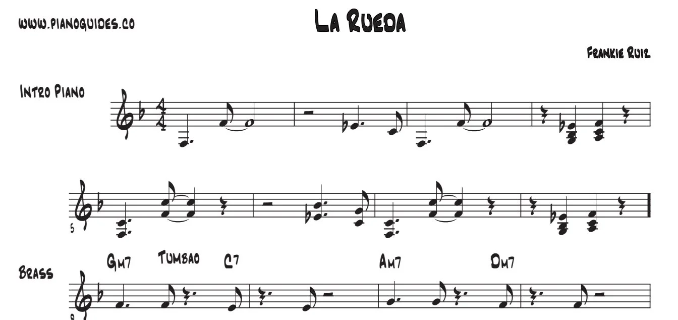 Título y primeras líneas de la guía de La Rueda