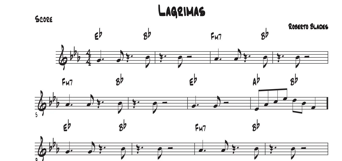 Título y primeras líneas de la guía de Lágrimas
