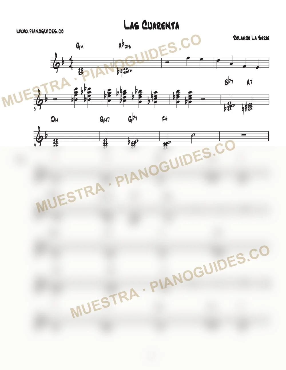 Primera página de la guía Las Cuarenta