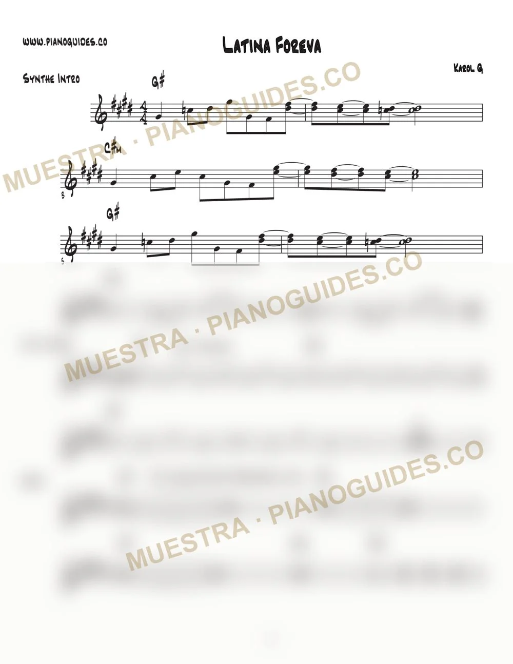Primera página de la guía Latina Foreva
