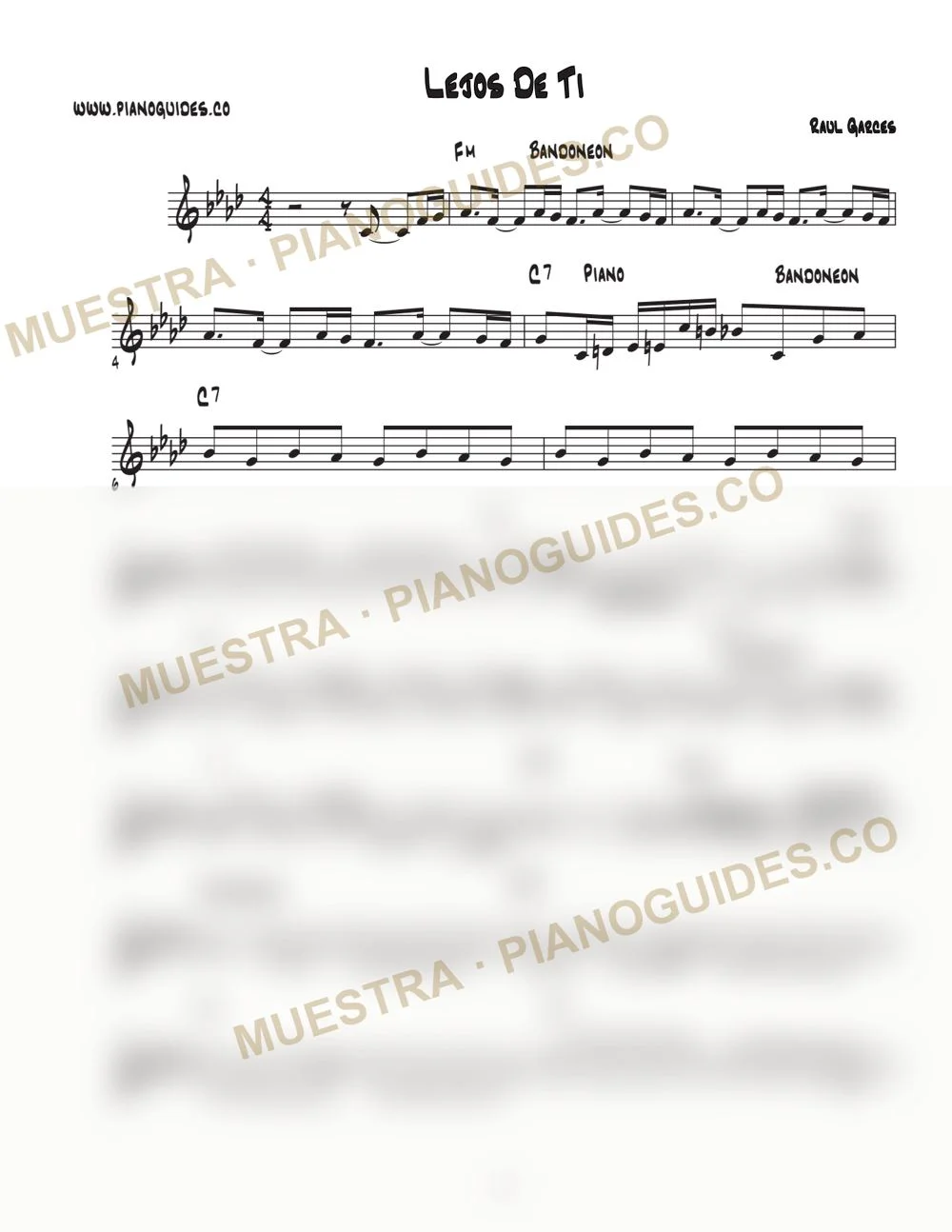 Primera página de la guía Lejos De Ti