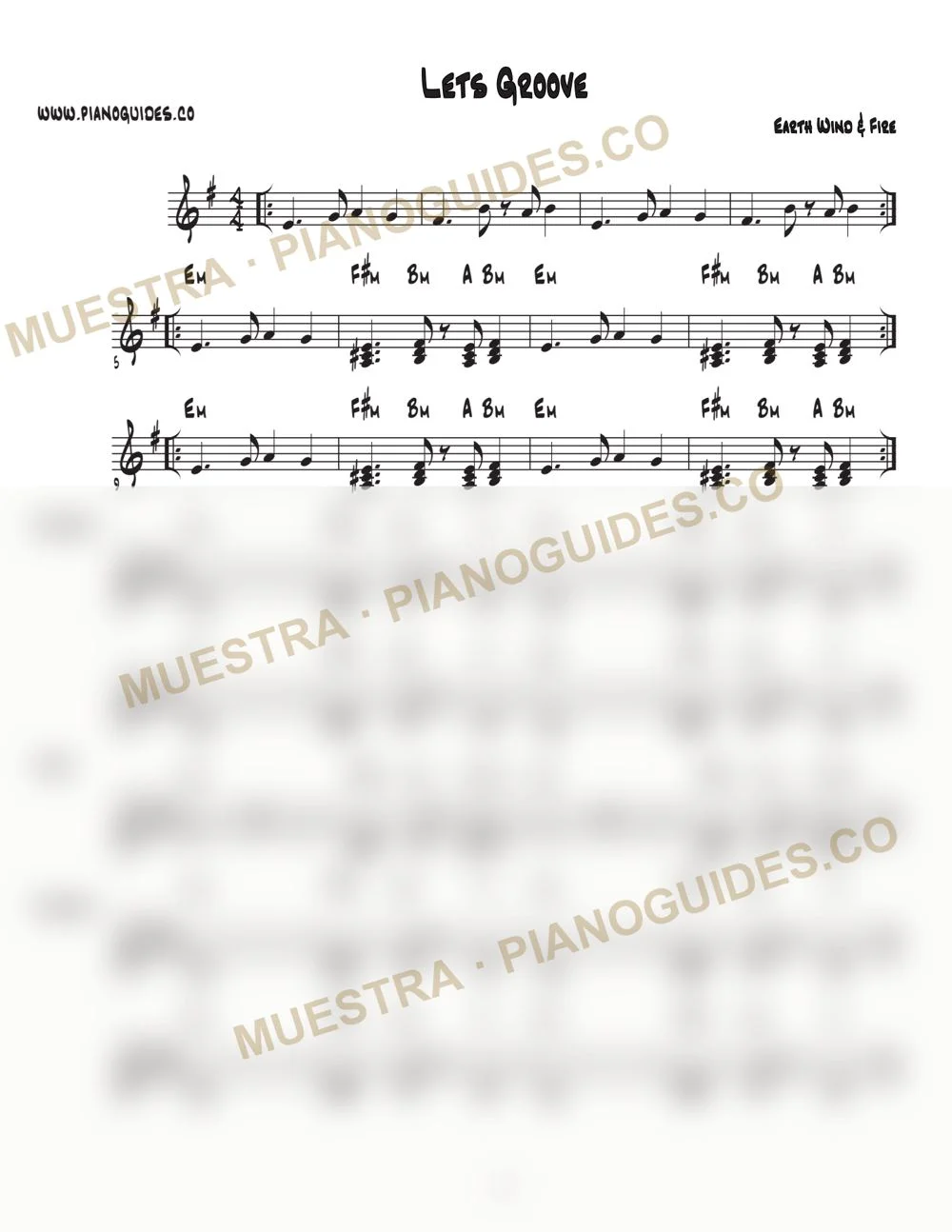Primera página de la guía Let's Groove