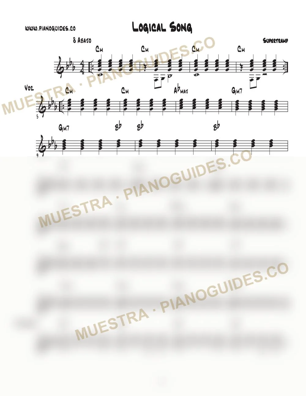 Primera página de la guía Logical Song