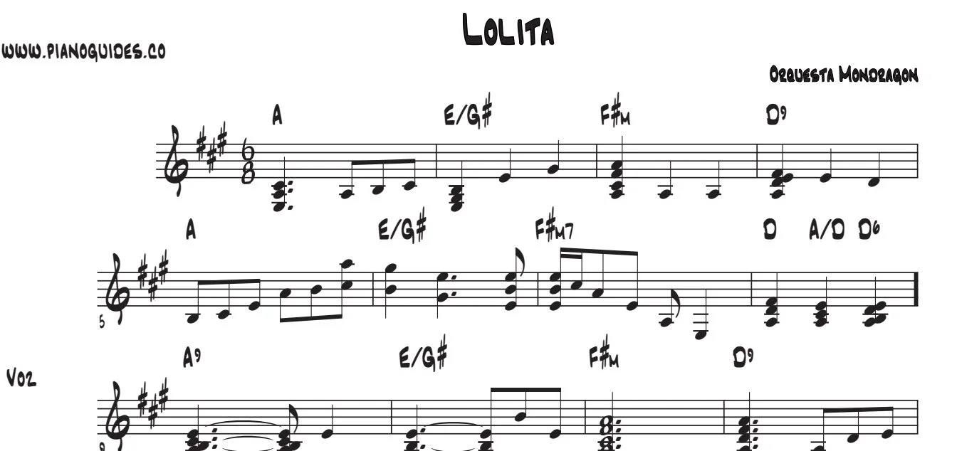 Título y primeras líneas de la guía de Lolita