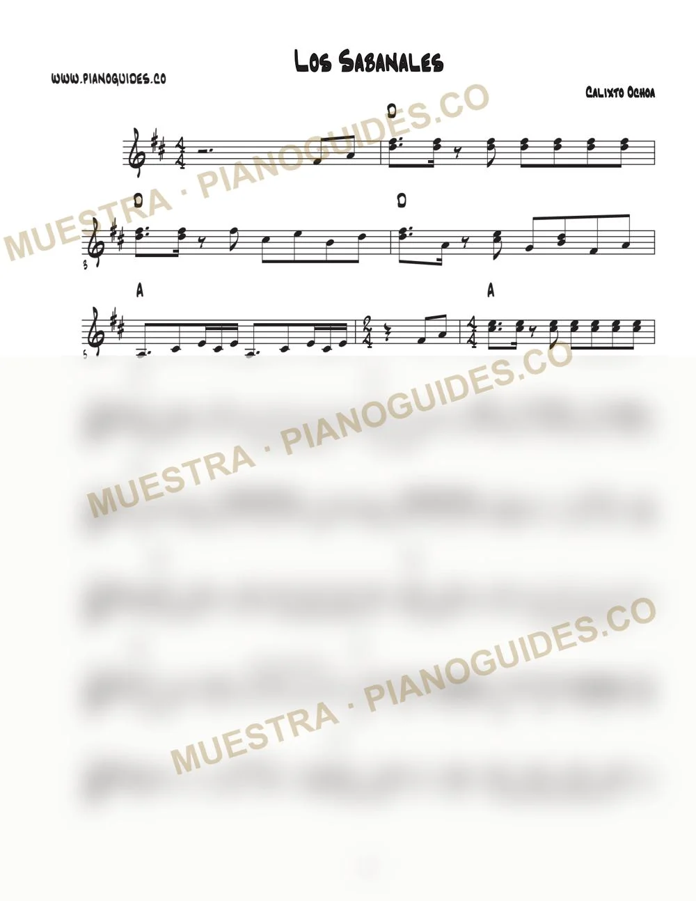 Primera página de la guía Los Sabanales