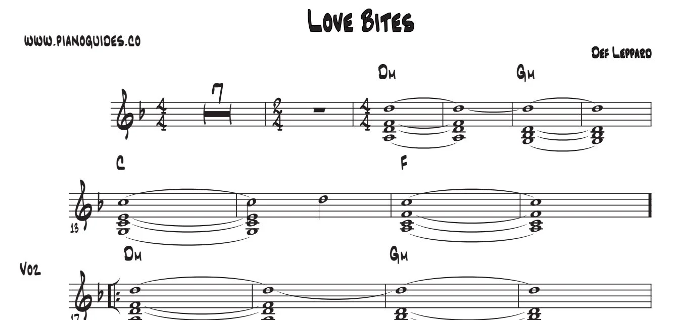 Título y primeras líneas de la guía de Love Bites