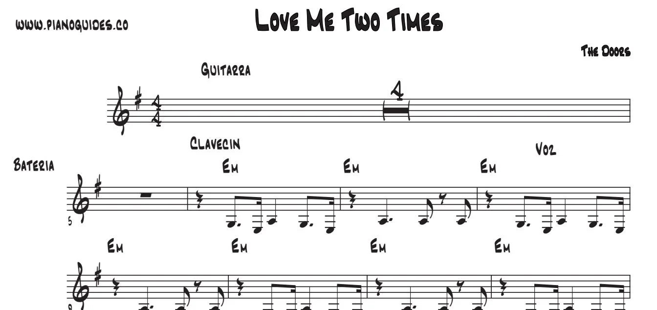 Título y primeras líneas de la guía de Love Me Two Times
