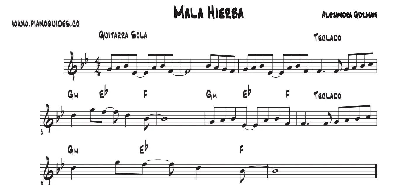 Título y primeras líneas de la guía de Mala Hierba