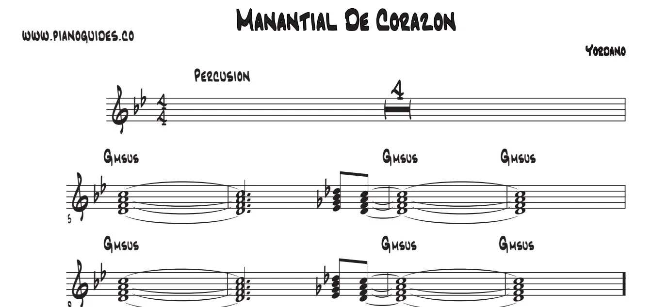 Título y primeras líneas de la guía de Manantial De Corazón