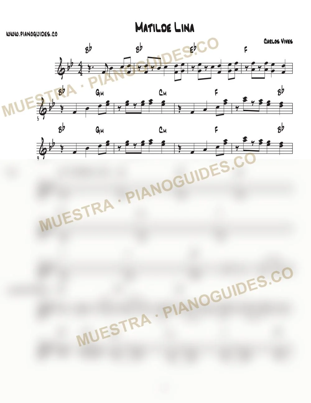 Primera página de la guía Matilde Lina