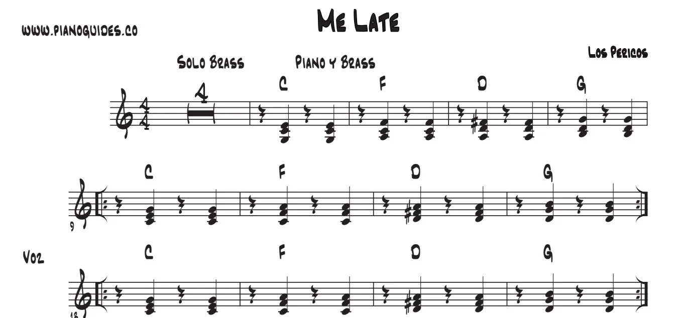 Título y primeras líneas de la guía de Me Late