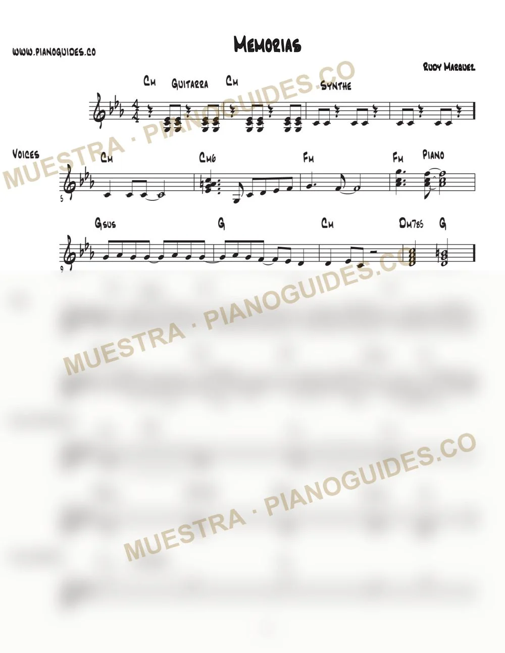 Primera página de la guía Memorias