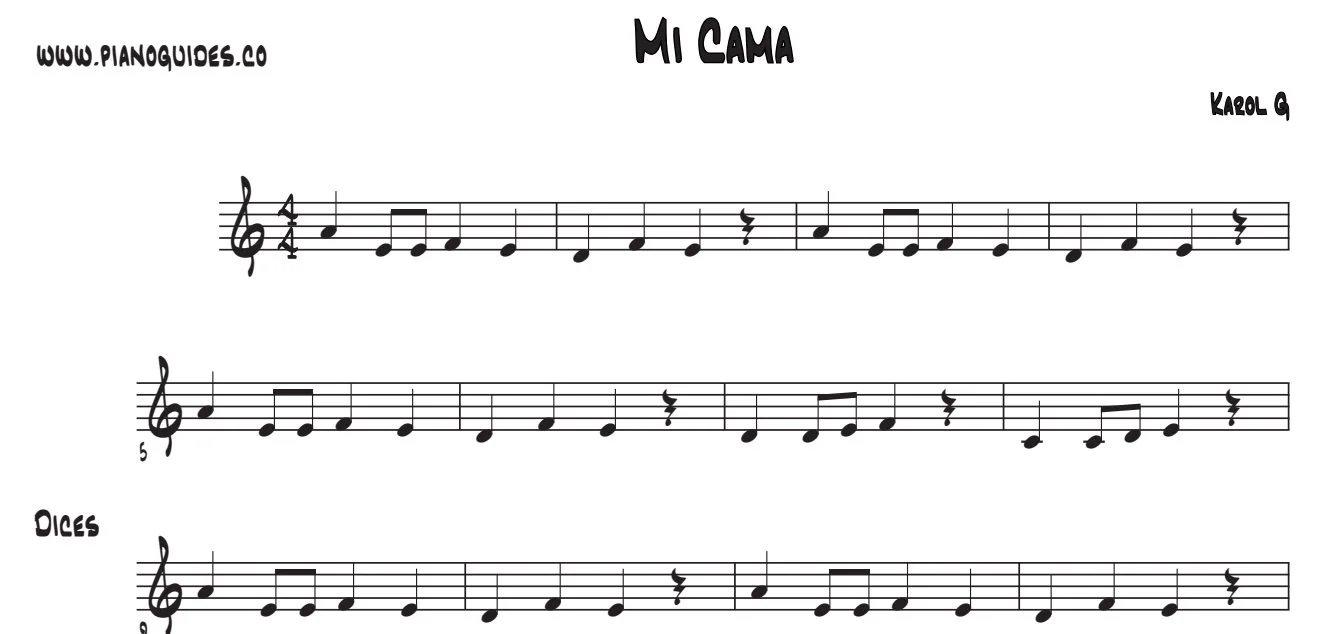 Título y primeras líneas de la guía de Mi Cama