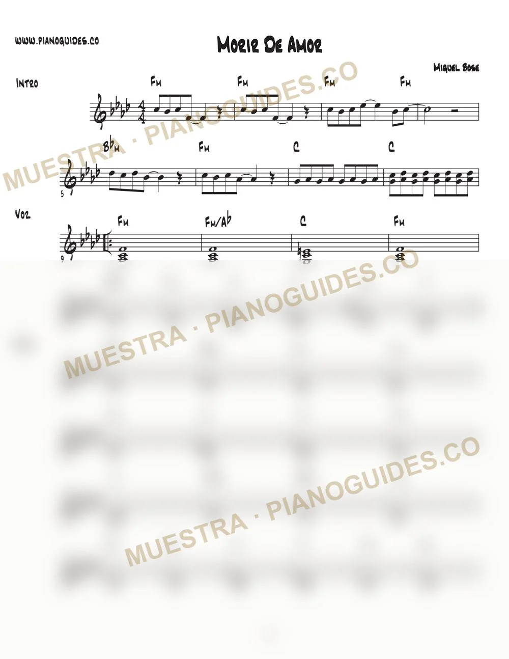 Primera página de la guía Morir De Amor