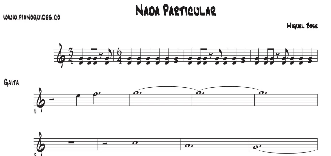Título y primeras líneas de la guía de Nada Particular