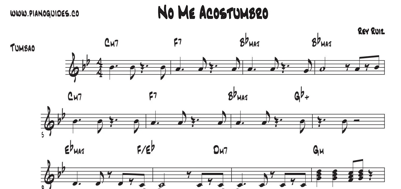 Título y primeras líneas de la guía de No Me Acostumbro