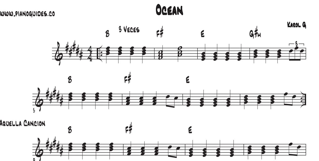 Título y primeras líneas de la guía de Ocean