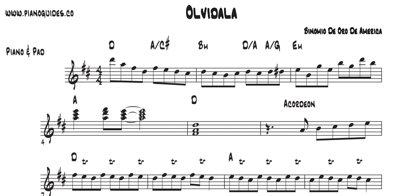 Título y primeras líneas de la guía de Olvídala