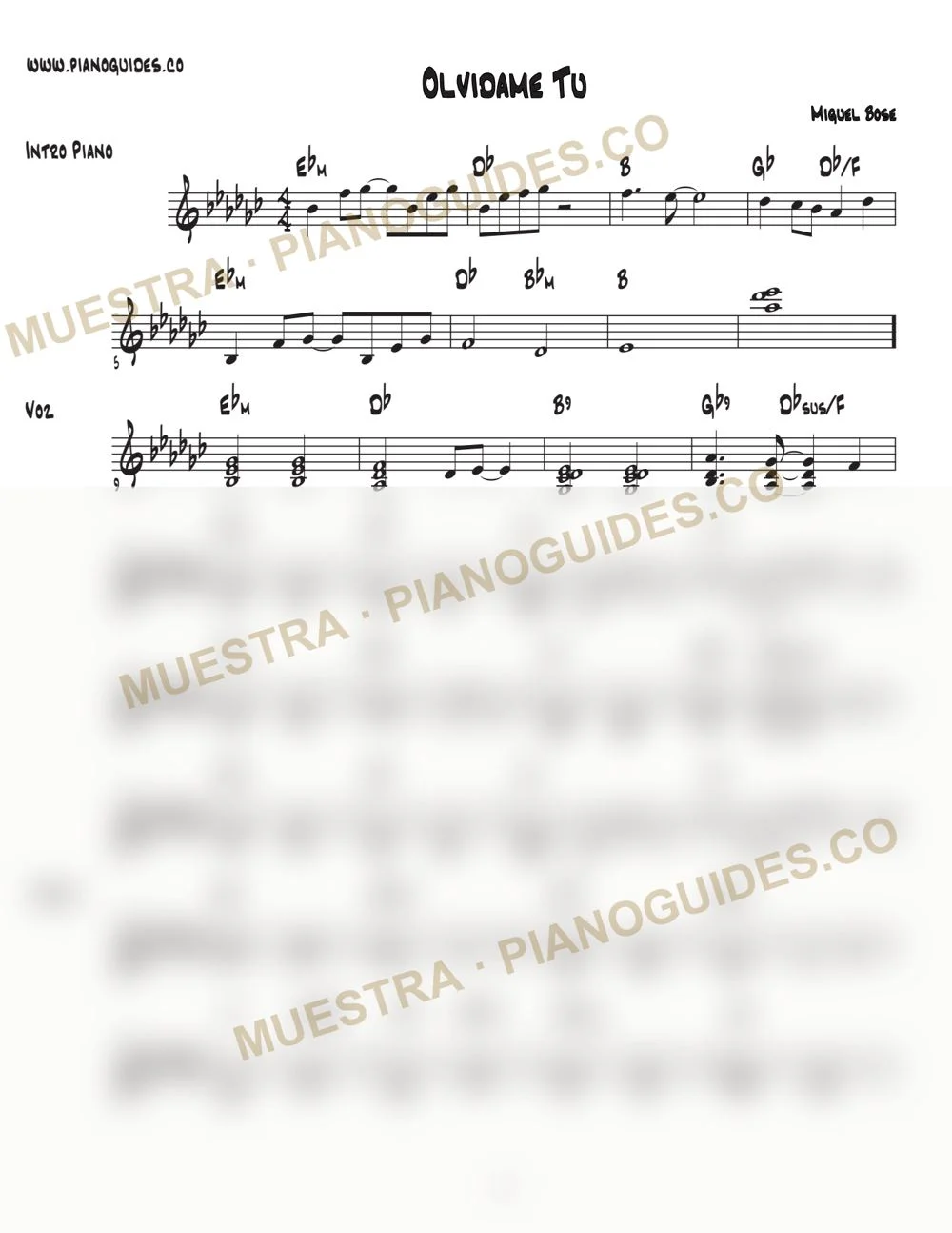 Primera página de la guía Olvídame Tú