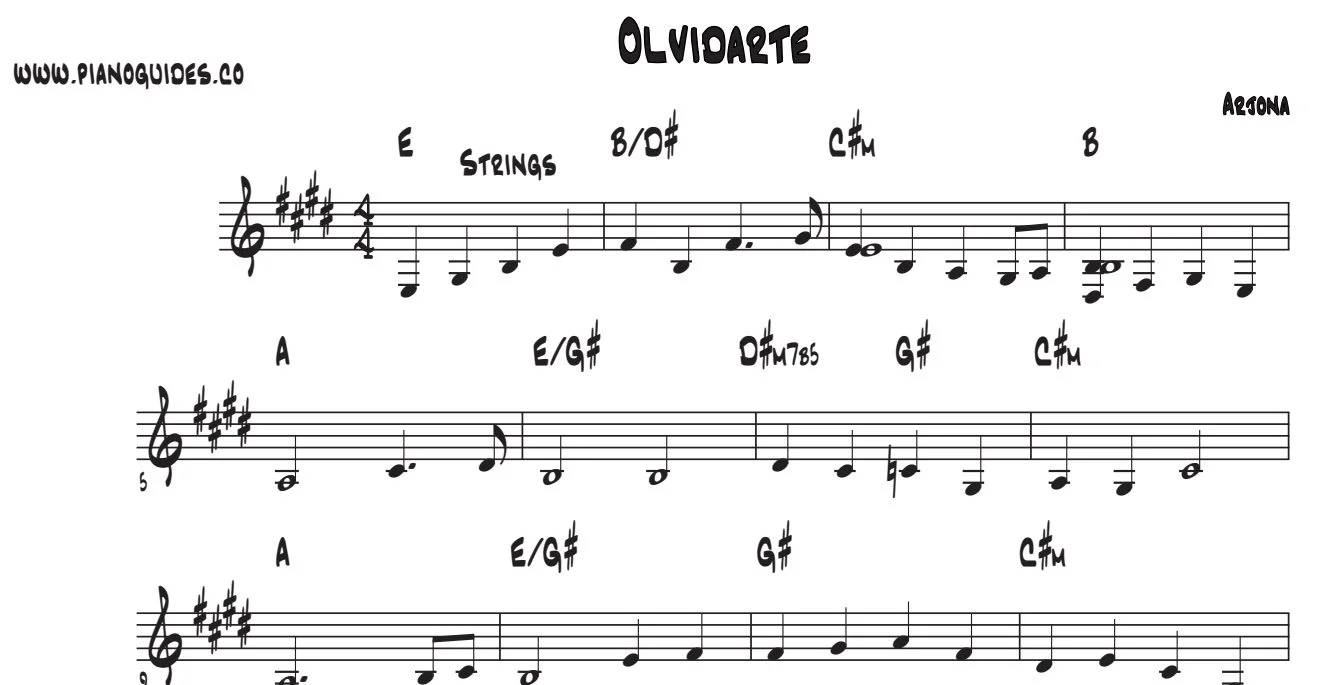 Título y primeras líneas de la guía de Olvídarte