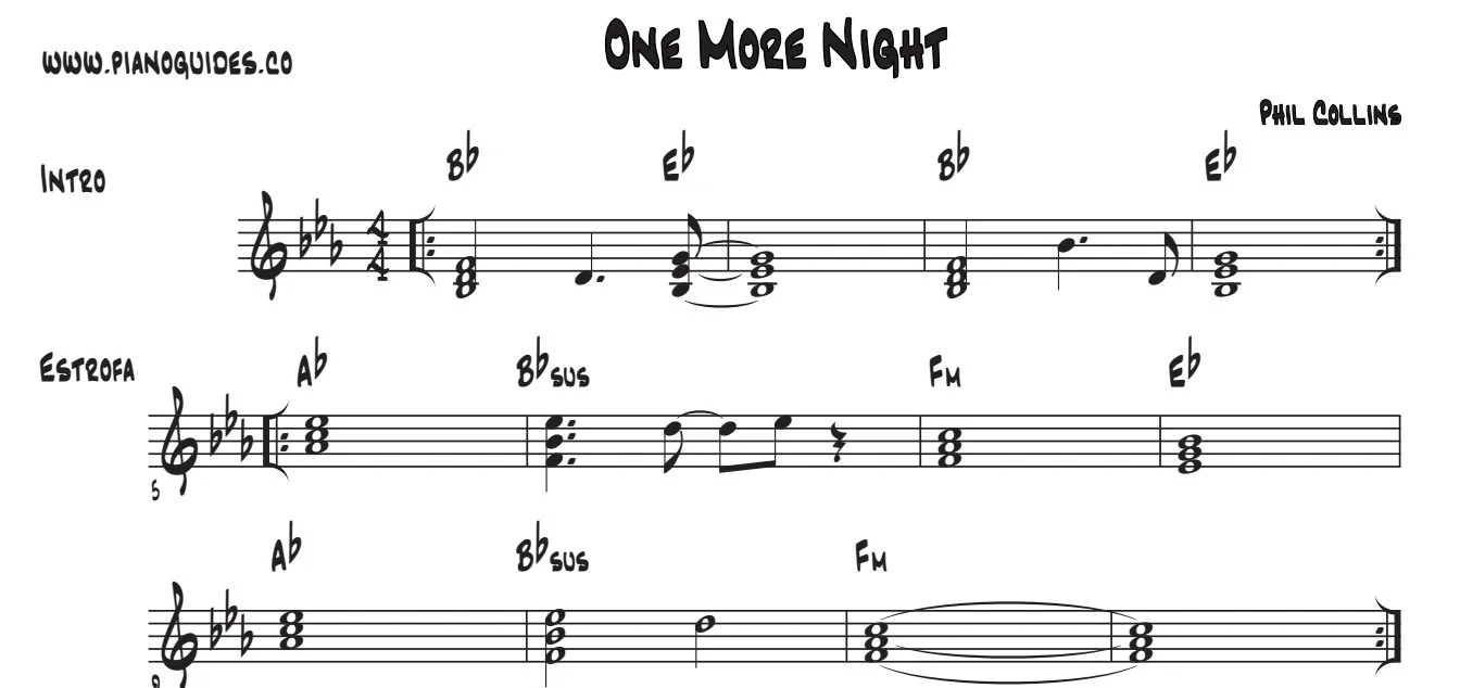 Título y primeras líneas de la guía de One More Night