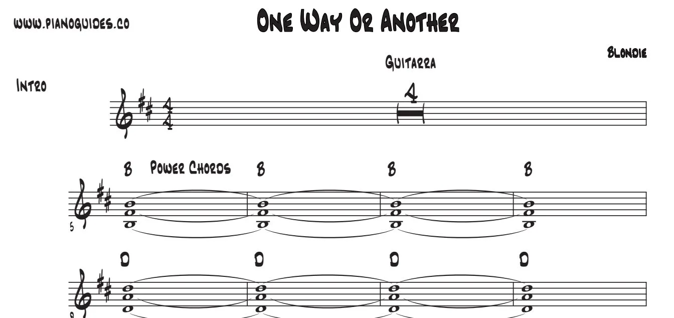 Título y primeras líneas de la guía de One Way Or Another