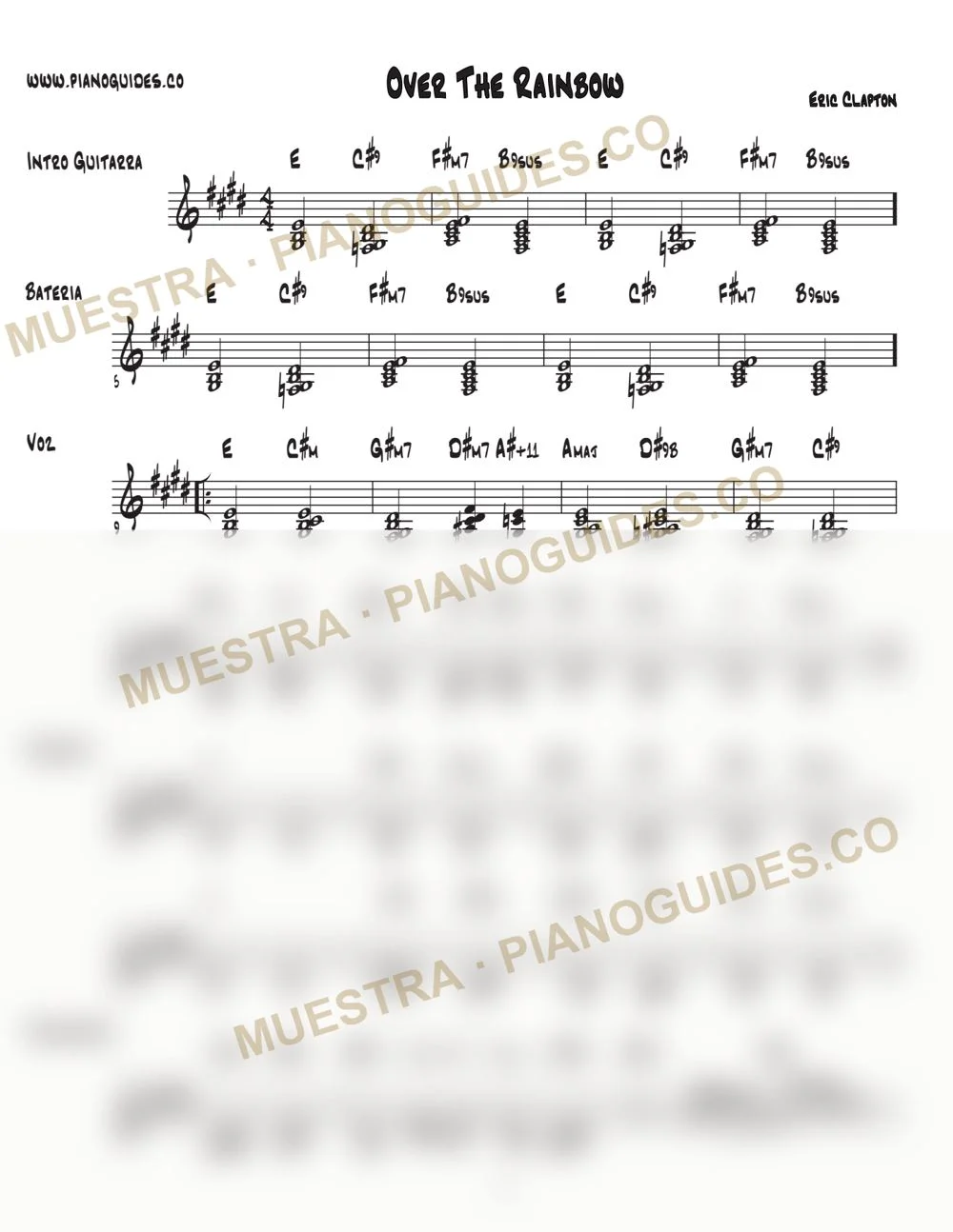 Primera página de la guía Over The Rainbow