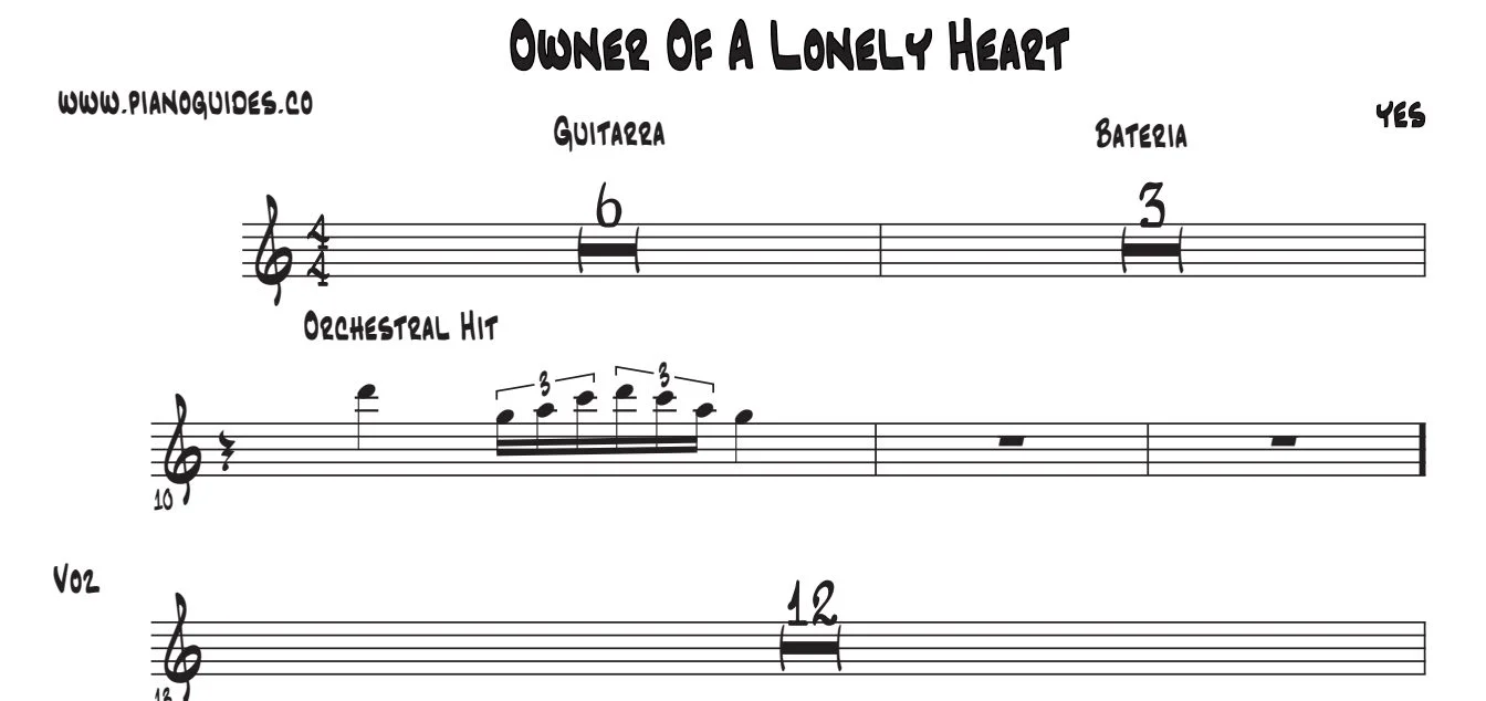 Título y primeras líneas de la guía de Owner Of A Lonely Heart