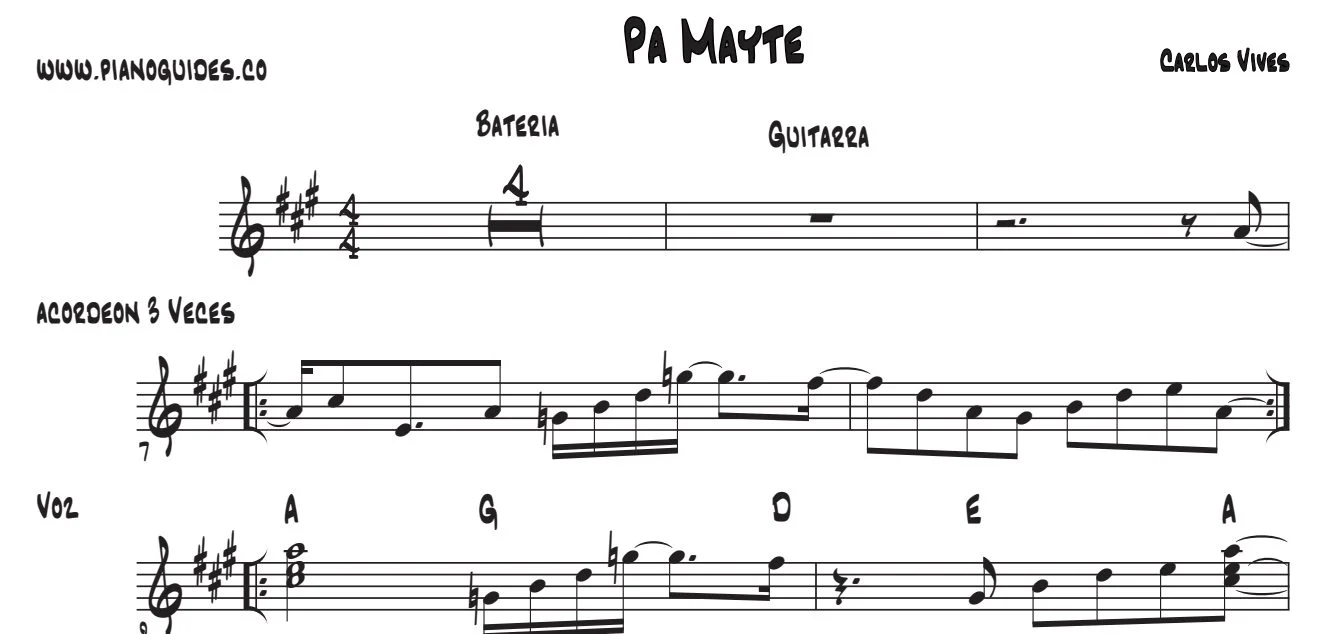 Título y primeras líneas de la guía de Pa' Mayte