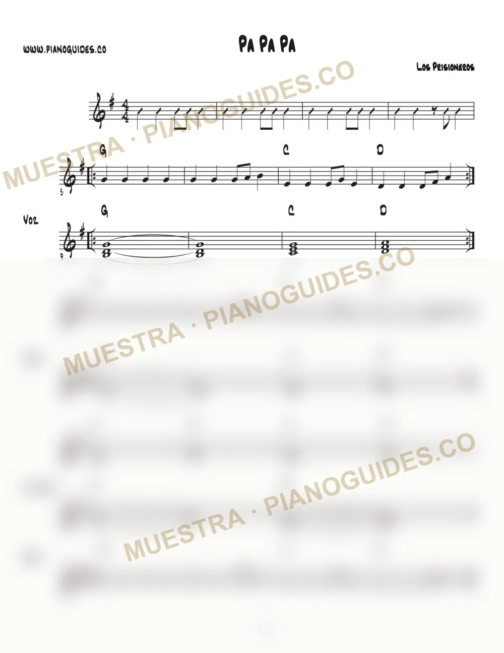 Primera página de la guía Pa Pa Pa