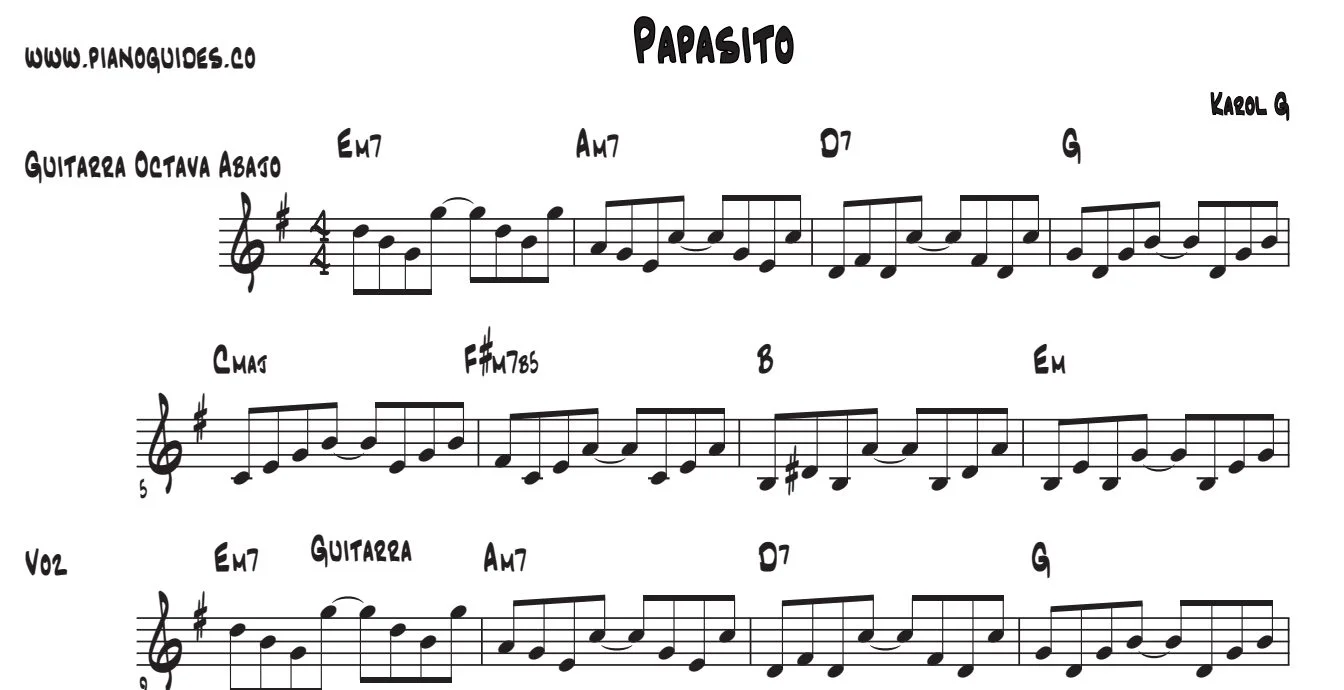Título y primeras líneas de la guía de Papasito