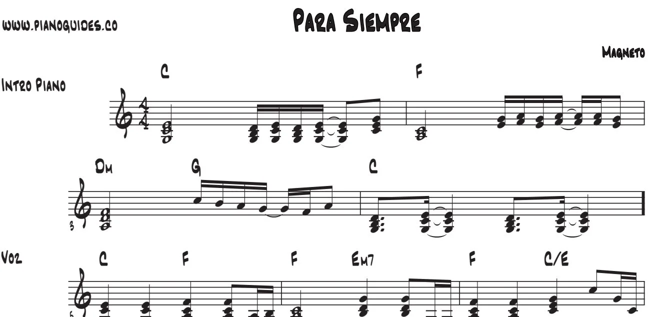 Título y primeras líneas de la guía de Para Siempre