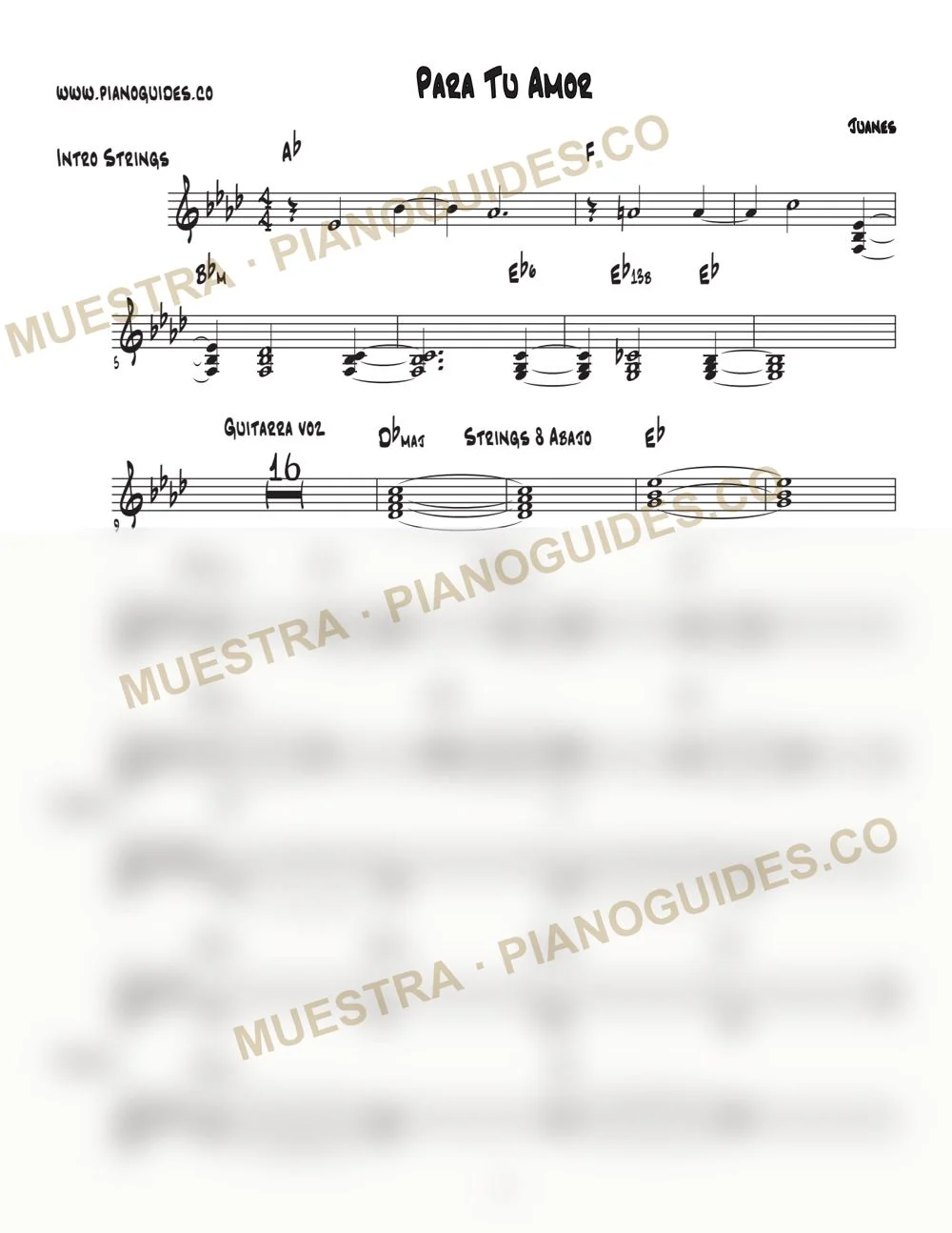 Primera página de la guía Para Tu Amor