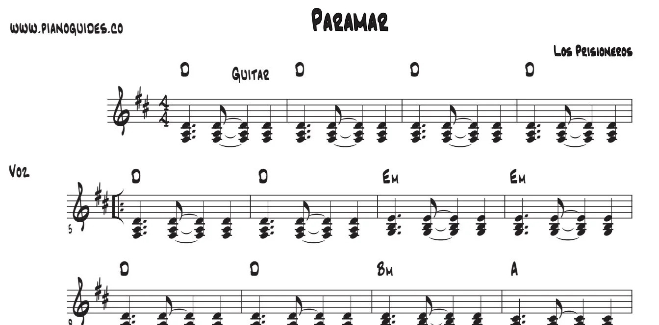 Título y primeras líneas de la guía de Paramar