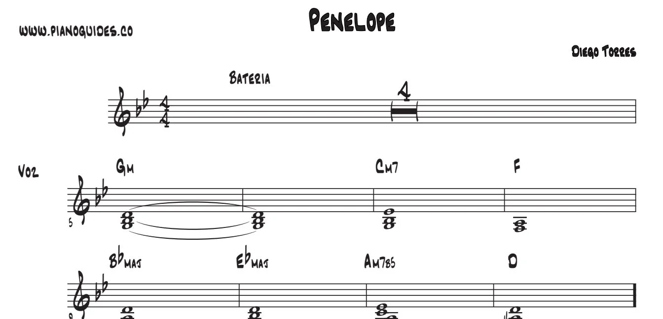 Título y primeras líneas de la guía de Penélope