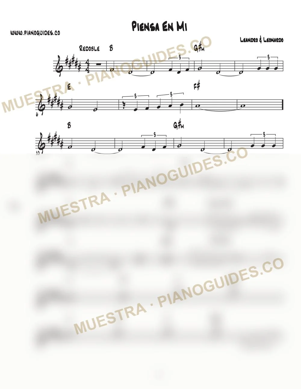 Primera página de la guía Piensa En Mí