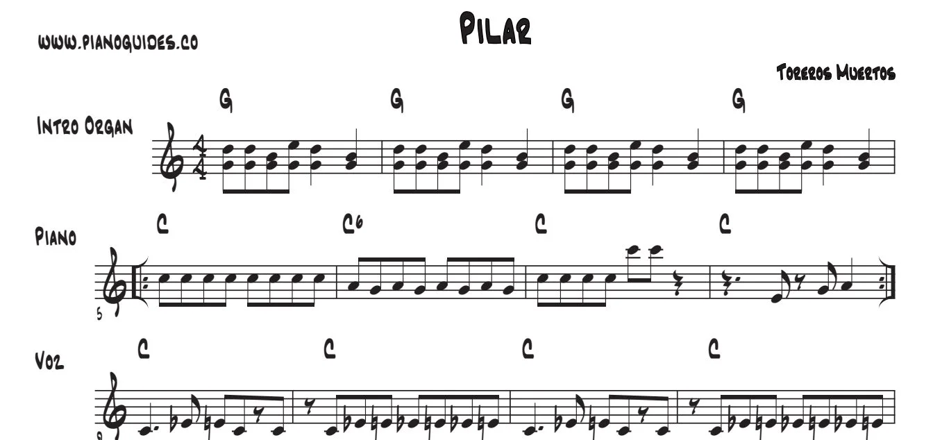 Título y primeras líneas de la guía de Pilar