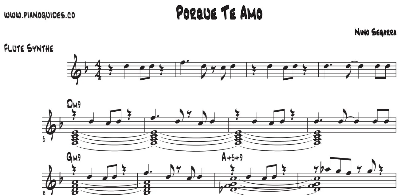 Título y primeras líneas de la guía de Porque Te Amo
