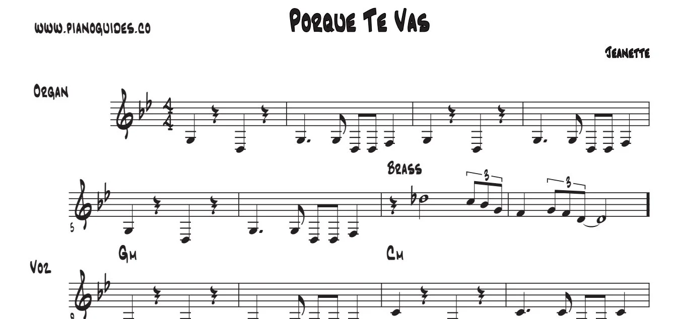 Título y primeras líneas de la guía de Porque Te Vas