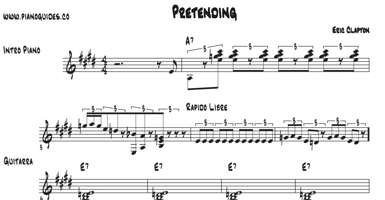 Título y primeras líneas de la guía de Pretending