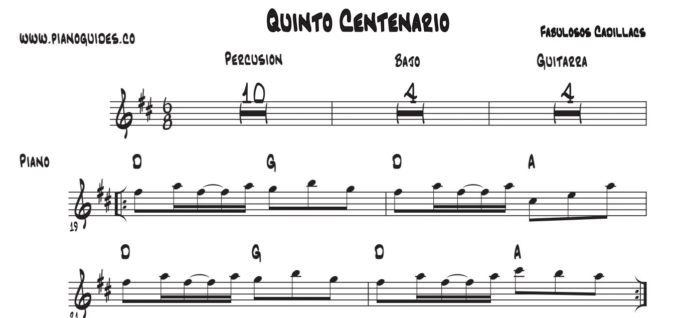 Título y primeras líneas de la guía de Quinto Centenario
