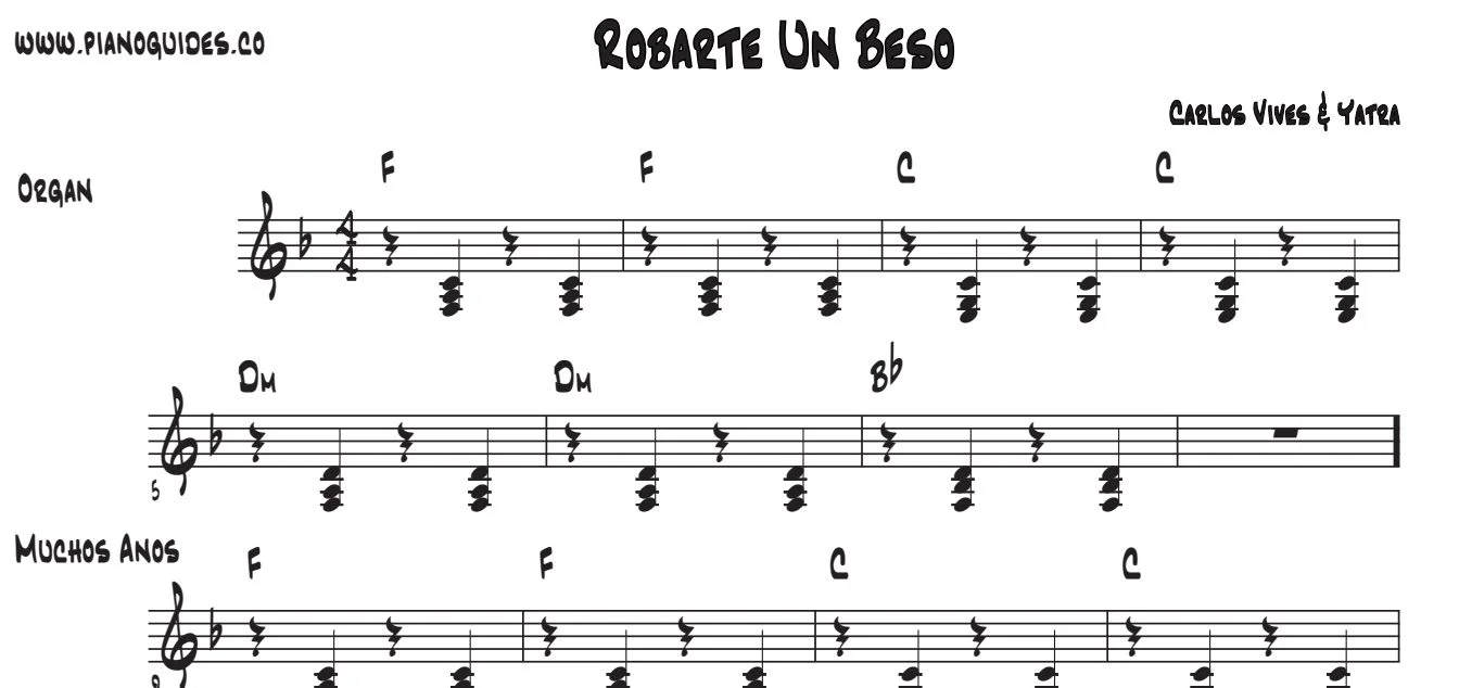 Título y primeras líneas de la guía de Robarte Un Beso
