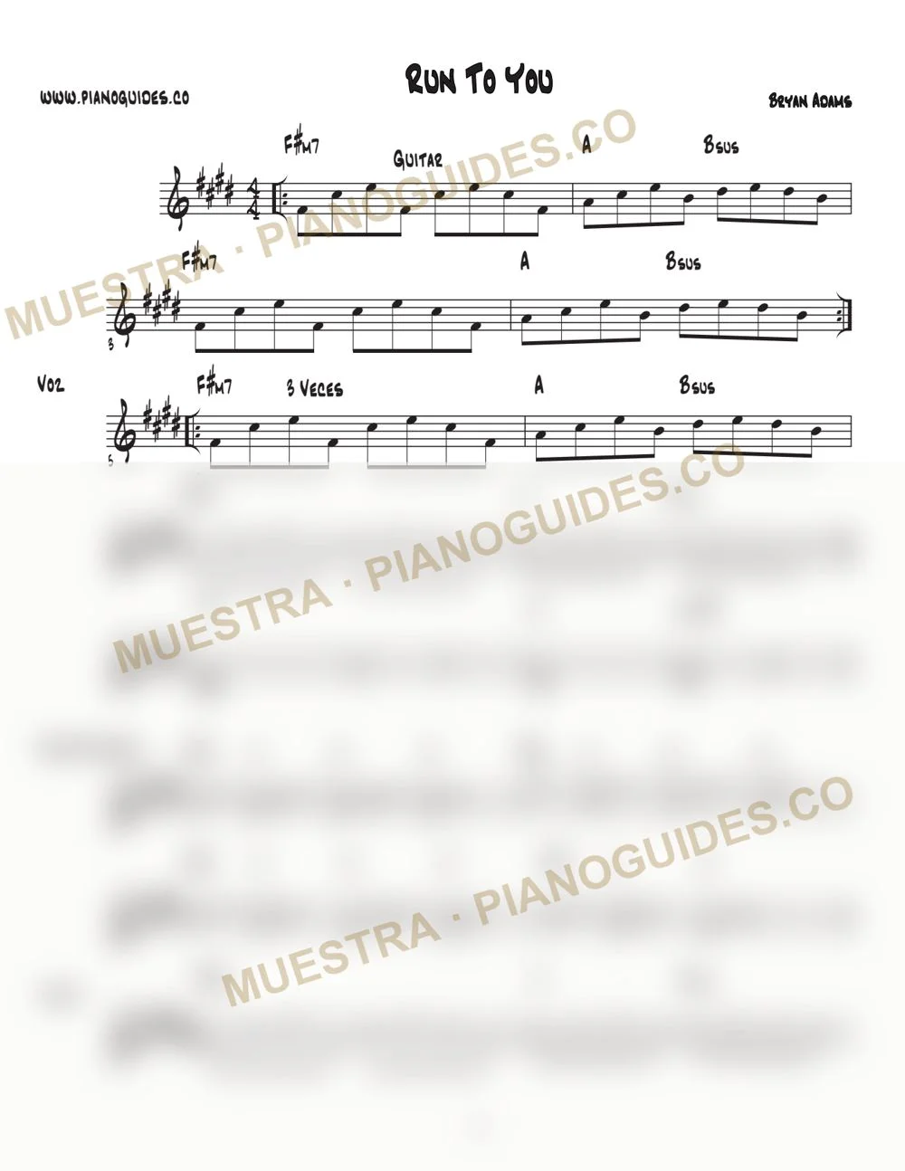 Primera página de la guía Run To You