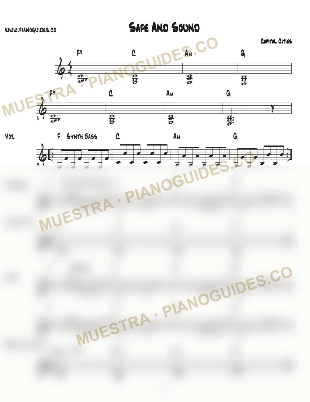 Primera página de la guía Safe And Sound