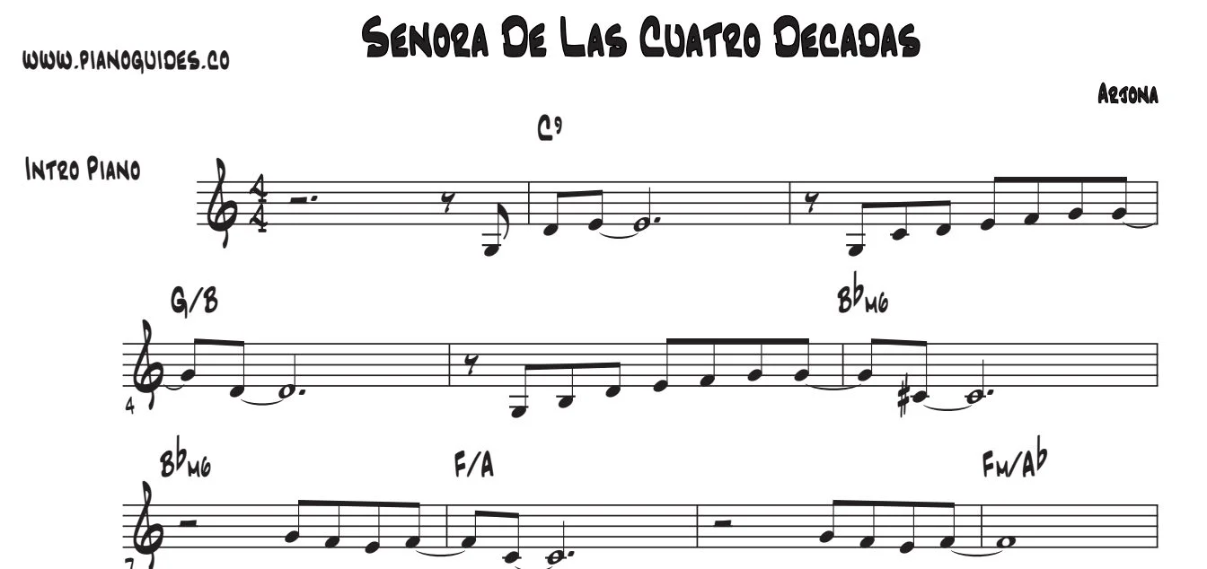 Título y primeras líneas de la guía de Señora De Las Cuatro Décadas
