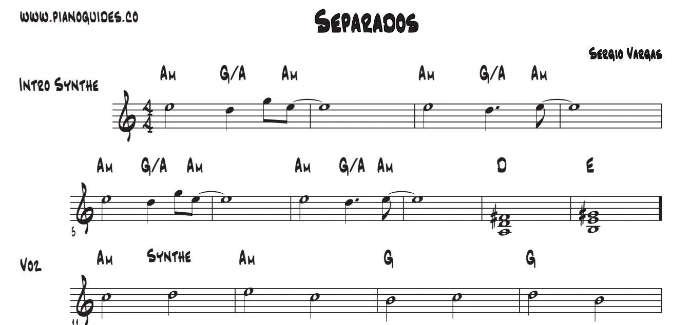 Título y primeras líneas de la guía de Separados