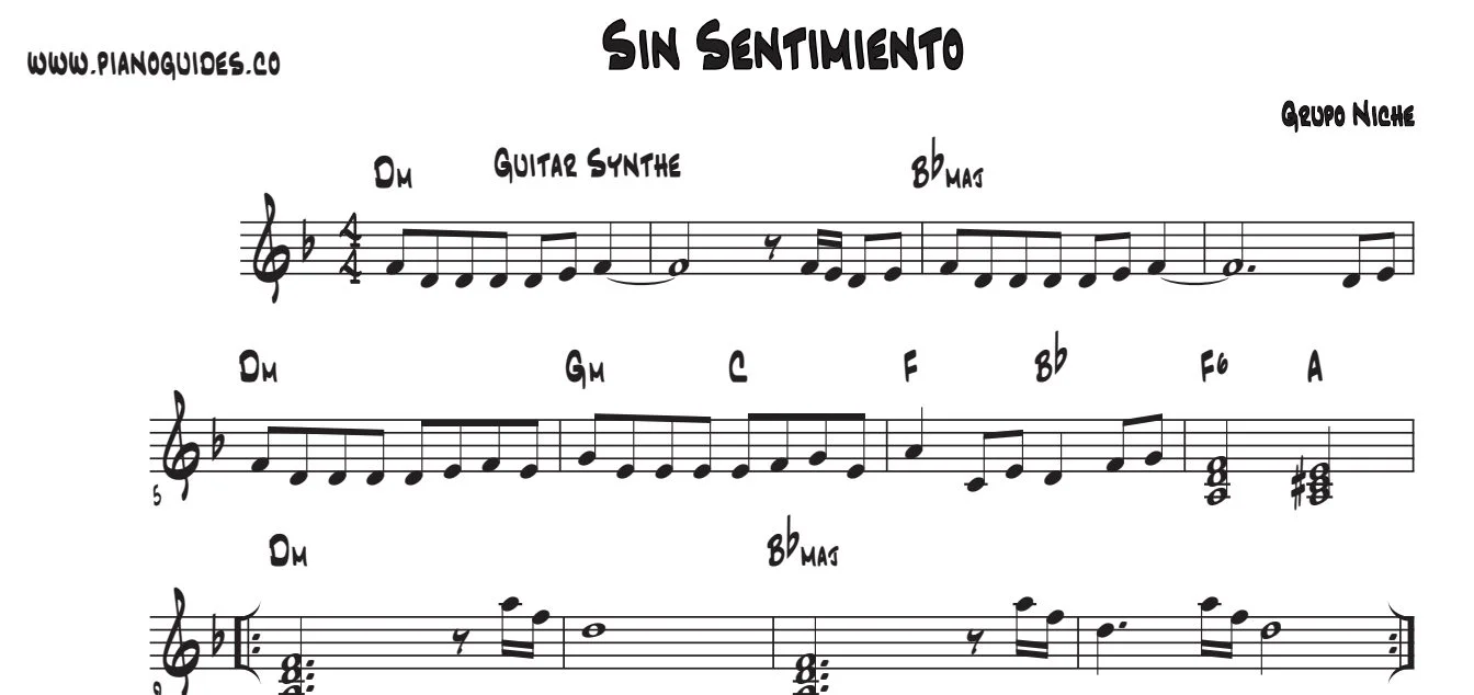 Título y primeras líneas de la guía de Sin Sentimiento