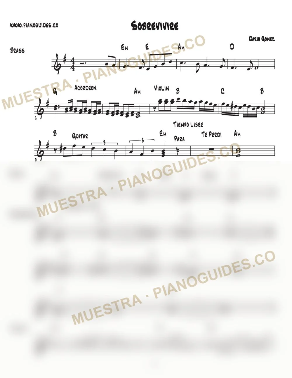 Primera página de la guía Sobreviviré